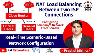 NAT Load Balancing on Router Between Two ISP Connections  ScenarioBased Network Configuration [upl. by Sregor]