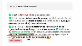 cours Physiologie et Exploration de lHémostase partie 2 [upl. by Nuawtna989]