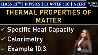 Class 11th Physics  Specific Heat Capacity  Calorimetry  Example 103  Chapter 10  NCERT [upl. by Marelda504]