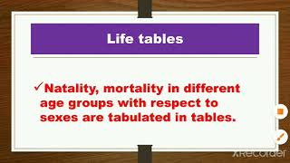 Characteristics of Population  Natality  Mortality  Life table [upl. by Hyacinthe]