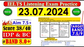 IELTS LISTENING PRACTICE TEST 2024 WITH ANSWERS  23072024 [upl. by Monafo657]