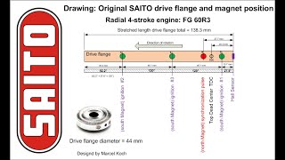 SAITO FG 60R3 Drive flangeIgnition systemTiming diagramFiring order  by Marcel Koch Collection [upl. by Rubi]