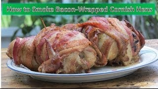 How to Smoke BaconWrapped Cornish Hens  Armadillo Pepper [upl. by Ddarb]