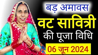 वट सावित्री पूजा विधि 2024  Vat Savitri Puja Vidhi  वट वृक्ष की पूजा कैसे करें 6 june 2024 [upl. by Derrej556]