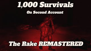 1000 Survivals  The Rake REMASTERED  Roblox [upl. by Rodriguez]