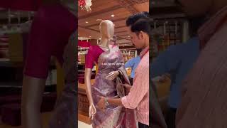 HOW TO ART SILK SAREE IN PERFECT SINGLEFLOTING DRAPING fashion drapingsaree sareewearing [upl. by Atisusej]