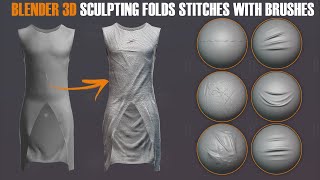 Blender sculpting folds Realistic cloth fabric sculpting in Blender blender tutorial 3d [upl. by Asiral]