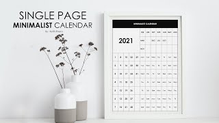 How to make a SINGLE PAGE MINIMALIST CALENDAR [upl. by Heisser445]