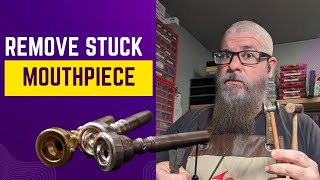 How to remove a stuck mouthpiece without a puller instrumentrepair banddirector trumpet [upl. by Ethan]