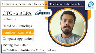 Congrats Sachin BR  Selected in eInfochips  28 LPA  BCA Passing 2022  Tumkur Karnataka [upl. by Euf]