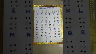 Braille script with bindi activity by samarthpratik schoolproject [upl. by Ynneh]