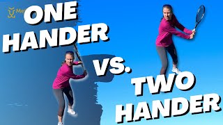 Tennis Backhand 1Handed vs 2Handed Backhand [upl. by Whitnell612]