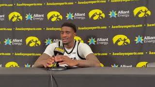 Postgame after the Hawkeye basketball moves to 50 over Rider 8358 [upl. by Nabala]