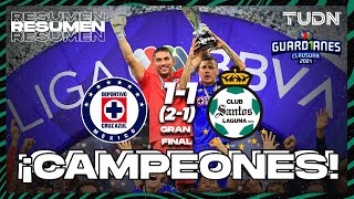 Resumen y goles  Cruz Azul vs Santos  Torneo Guard1anes 2021 MX Final vuelta  TUDN [upl. by Kanter]