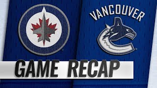 Laines sixth hat trick powers Jets past Canucks 63 [upl. by Yemrej]