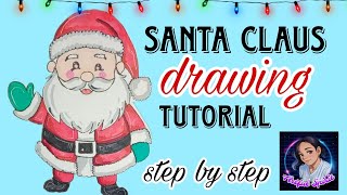 Santa Claus easy drawing  step by step art viralvideo artist artfulspirit india christmas [upl. by Rj192]