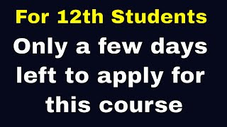 Only few days left to apply this course  12th students  MS School News Tamil [upl. by Ahsuas888]