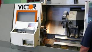 3950  Victor VTurn 26 CNC lathe Drehmaschine Tour FANUC OM MACH4METAL [upl. by Costanza773]