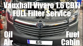 Vauxhall Vivaro B Oil Air Fuel Cabin FULL Filter Service 16 CDTi LWX R9M 408 [upl. by Lupiv53]