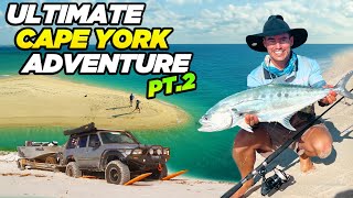 CROC SCARE fishing shark infested remote island EPIC Fishing amp 4WD Mission to Cape York [upl. by Arretak]