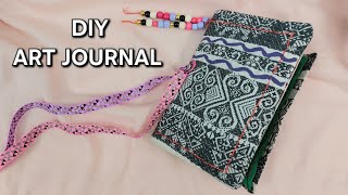 DIY Art Journal Using Old Clothes amp Recycled Materials [upl. by Nollid]