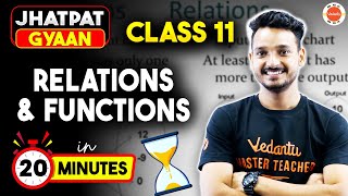 Relations amp Functions in 20 Minutes  Class 12 Maths Chapter 1 One Shot  Jhatphat Gyaan [upl. by Euqnimod]