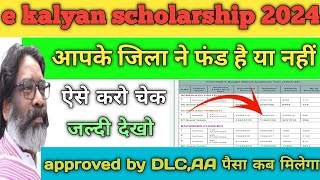 e kalyan scholarship approved by AA officer 2024आपके ज़िला में फंड है या नहीं 🤑पैसा कब मिलेगा [upl. by Nilrah]