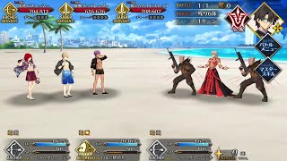 FGO JP  Solo  Kotomine KireiRasputin vs Artoria Ruler Challenge Quest  Celeb Summer Experience [upl. by Negeam]