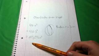 Oberfläche einer Kugel berechnen  Mathe Aufgabe [upl. by Lemuelah476]