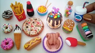 DIYAmazing Technique To Make Polymer Clay Miniature Realistic FoodMini Clay Fries BurgerPepsi [upl. by Adnar]