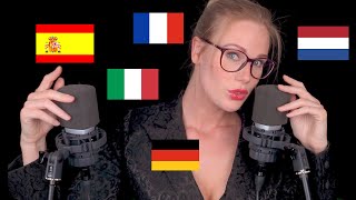 ASMR trigger words in different languages  closeup whispers in your ears [upl. by Lrem480]