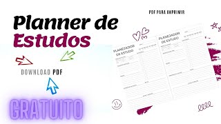 Planner de Estudos para Imprimir PDF grátis [upl. by Diver19]