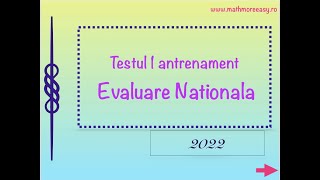 Testul 1 antrenament Evaluare Nationala 2022 [upl. by Ardnuhsor]