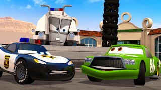 Sheriff McQueen ⚡🚓 Lightning McQueen Vs Chick Hicks [upl. by Cumine]