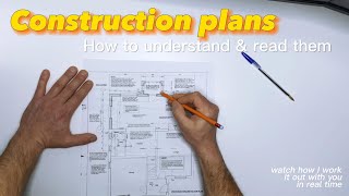 How to Reading construction drawings  Floor plans  Architectural drawings  Bricklaying tutorial [upl. by Ilahsiav]