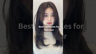 Best Hairstyles for thin hair✨️thinhair aesthetic butterflycut curtainbangs haircut [upl. by Tolmach]