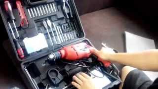 Skil 6513 550 watts 13 mm ImpactHammer Drill Machine complete kit unboxing Review [upl. by Skerl354]