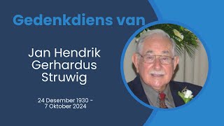 Gedenkdiens van Jan Hendrik Gerhardus Struwig [upl. by Marolda]