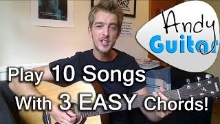 Play TEN songs with three EASY chords G A and D Beginners guitar lesson [upl. by Derek]