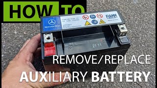 HOW TO Remove amp Replace Mercedes Auxiliary Battery [upl. by Balduin]