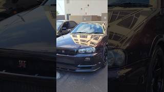 Midnight purple r34 nissan skyline gtr next to Mitsubishi evolution 9 jdm [upl. by Sirmons291]