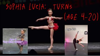 Sophia Lucia Turn pirouette Evolution Ages 420 ft on Dance Moms [upl. by Lehcar]