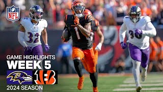 Baltimore Ravens vs Cincinnati Bengals Game Highlights  NFL 2024 Season Week 5 [upl. by Eilarol]