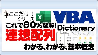 エクセルVBA（マクロ）【連想配列】とは？基本や使い方、できることを解説 [upl. by Drarrej]