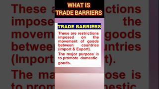 What is Trade Barriers I Trade Barriers kya hote hi shorts bba [upl. by Eneliak381]