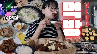 VLOG  ♾️냉털에 살포시 빨뚜를 얹은 음주 먹방 브이로그🍺  홍대 볼링 🎳  김밥닭한마리염통꼬치푸라닭치즈볼어묵탕콜라찜닭카레우동대패삼겹살계란말이 [upl. by Ardnuaet]