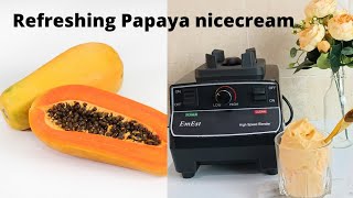 Simple pawpaw smoothie bowl papaya nice cream healthy ice cream [upl. by Haymes]