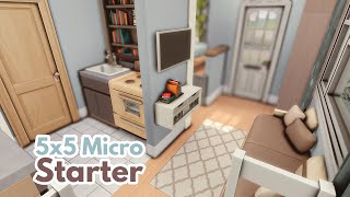 Building a 5x5 Tiny Starter in The Sims 4 🪴✨ [upl. by Hidie262]