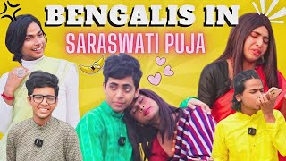 Saraswati Pujo 🔁 Valentines Day  Bengalis In Saraswati Puja  Honest Kakima [upl. by Llenreb]