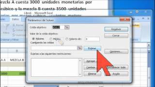 EJERCICIO DE COSTO MINIMO CON SOLVER  AGRONOMIA [upl. by Assenej]